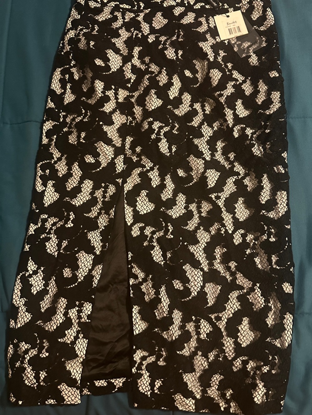 NWT Black Lace Overlay Pencil Skirt